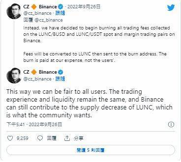 LUNC秒涨46%<strong></p>
<p>币安网交易</strong>!CZ不敌「抵制币安运动」改全面销毁Lunc 交易手续费