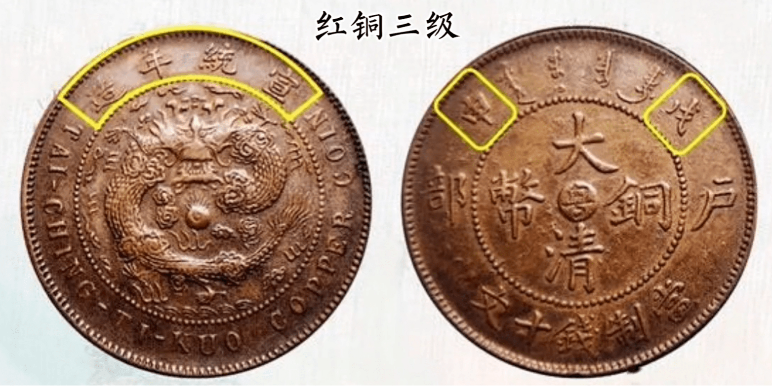 大清铜币中粤当制钱十文的版式<strong></p>
<p>祥云币</strong>，版别介绍