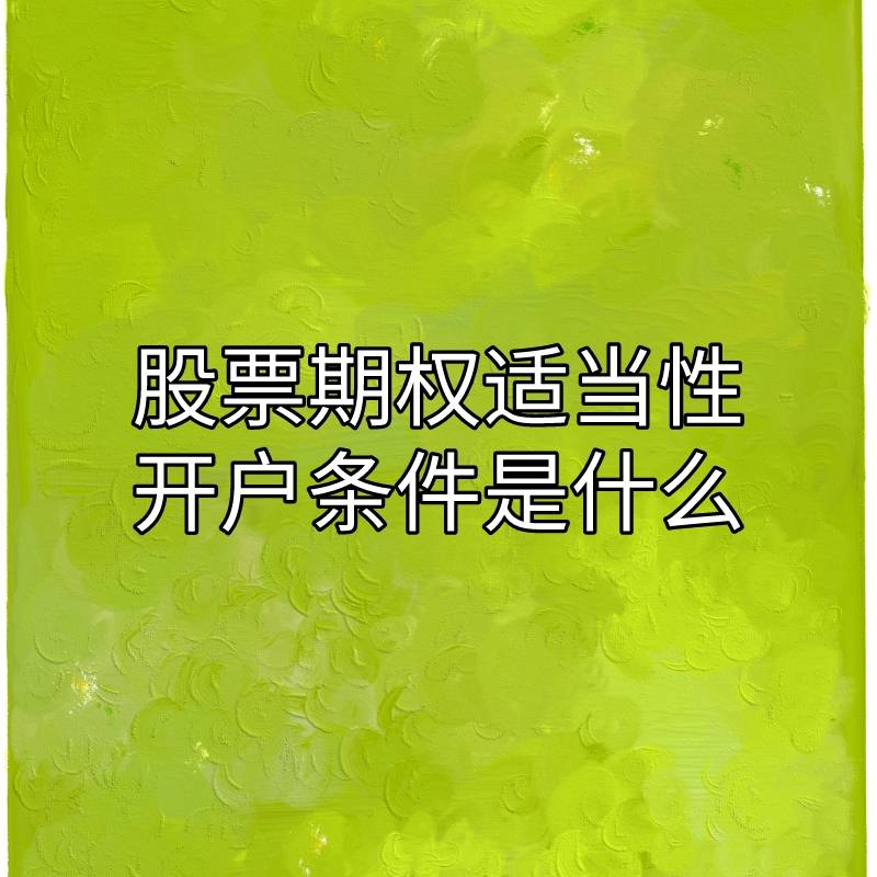 你知道股票期权适当性开户条件是什么吗？