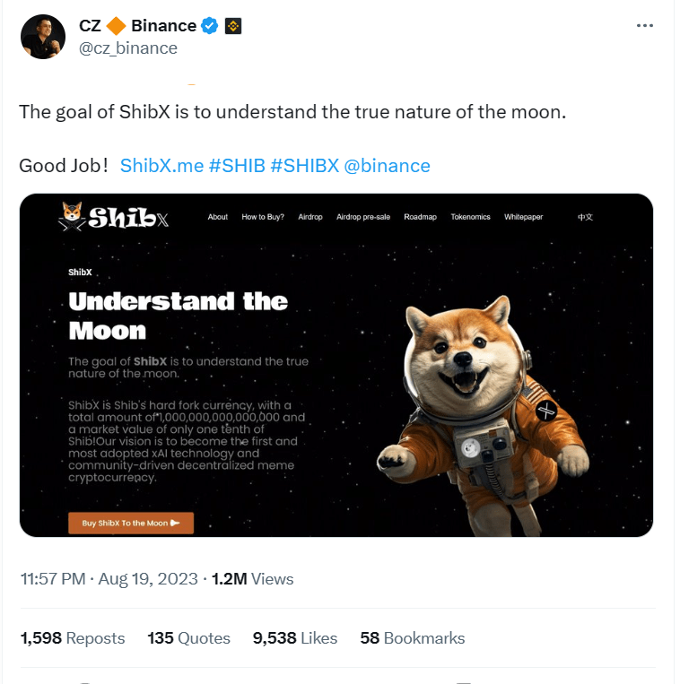 什么是ShibX?币安赵长鹏点赞的SHIB分叉项目ShibX与币安什么关系?