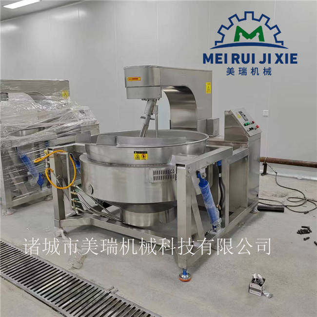 天然气加热夹层锅报价 商用多功能燃气夹层锅 炒肉馅用全自动炒料机