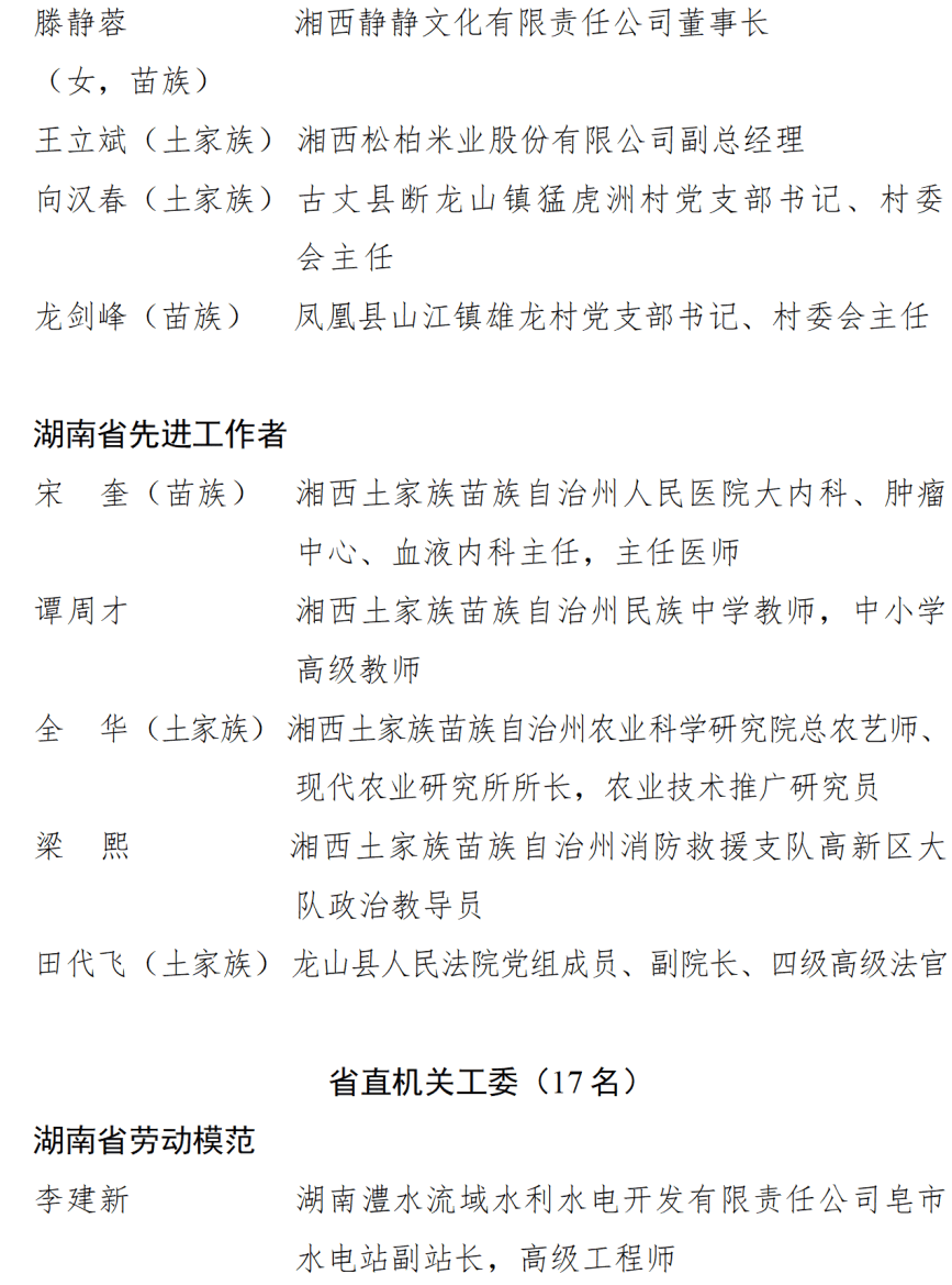 中共湖南省委湖南省人民政府关于表彰湖南省劳动模范和先进工作者的决定