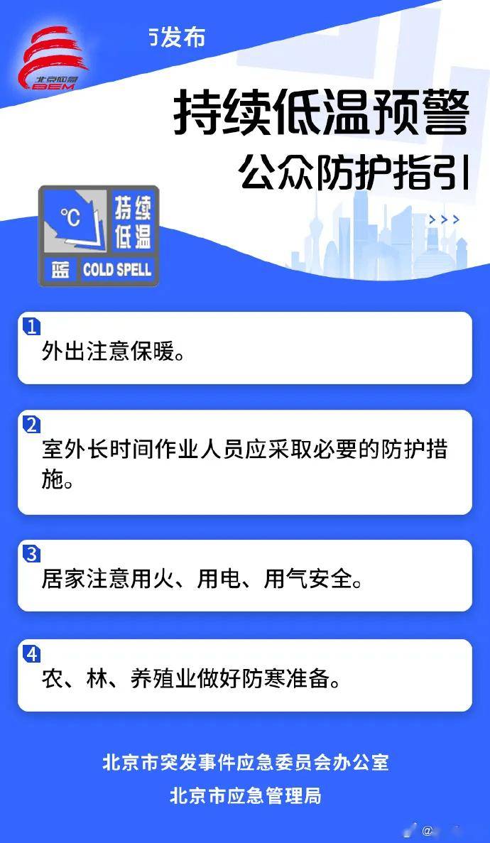 -10℃！北京降级发布持续低温蓝色预警——